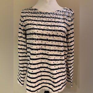 NWOT J Crew Factory Sequin Striped Top